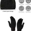 Tarpop Men's Beanie Hat Winter 5 Pieces Skull Knit Cap Neck Warmer Scarf Touchscreen Gloves Set Socks for Men (Black)