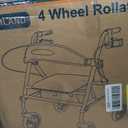 Foldable Rollator Walkers with Seat for Seniors, 8'' Big Wheels, 350 lb. Weight Capacity, Adjustable Handles and Seat Height, Lightweight Rolling Walker, Black