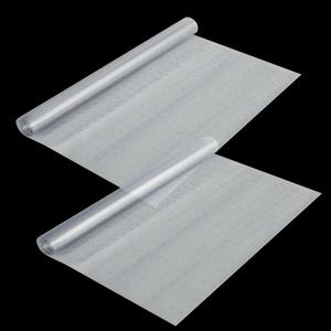 Tinideya 2 Rolls 27 in x 6 ft x 0.017 in Clear Plastic Floor Protector PVC Runner with Grippers Non Slip Stain Resistant Floor Mat Ribbed Covering for Carpet Rug High Traffic Hallway Entrance