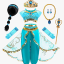 Arabian Princess Fancy Costume for Girls Halloween Dress Up, 7 Years