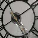 LEIKE Large Wall Clock, 24" Completely Silent, Non Ticking, Battery-Operated,Rustic Round Modern Metal Wall Clock Decor for Living Room, Bedroom and Kitchen, (60cm, Black-Roman Number)