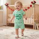 HONGTEYA Baby Girl First Clothes In My One Year Old Era Birthday Outfit 1 Year Old Girl Gifts Summer Casual Short Set (Green, L)