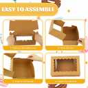 50Pcs 9x6x3 Inch Cookie Boxes with Window, Loaf Cake Boxes Brown Pastry Containers Bakery Boxes for Roll Cakes, Candies and Pastries, Desserts, Muffins, Donuts