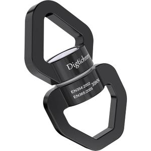 Swing Swivel, 35KN Safety Rotational Device, Swing Spinner for Web Tree Swing, Aerial Dance, Childrens Swing, Hanging Hammock (Full Black), 1 Pack