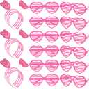 24 Pcs Valentines Heart Head Boppers Headbands and Heart Shape Sunglasses Party Supplies (Pink)