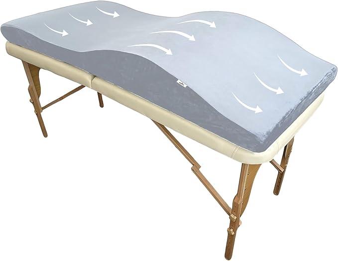 Lash Bed Topper  Ergonomic Memory Foam Pad with Plush Cover, Spa Table Cushion for Eyelash Tech, Salon Mattress for Beauty Beds, Compatible with Massage and Spa Setups  23/70" (58/178 cm), Gray