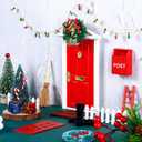 20 Pcs Christmas Elf Fairy Doors Decorations Enchanted Elf Doors Tiny Outdoor Xmas Decor Wooden Tiny Miniature for Girls Xmas Accessories Fairy Tale(Red)(Red)