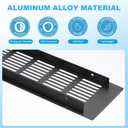 PATIKIL 31.5 x 3.2 Inch Door Air Vent Cover, Aluminum Grille Ventilation Cover Louvered with Mounting Screws for Cabinet Wardrobe Door, Black