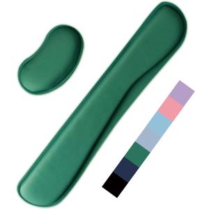 Keyboard Wrist Rest Pad, Memory Foam Set Wrist Cushion Support for Easy Typing & Pain Relief, Mouse Wrist Pad, Anti-Slip Wrist Support for Gaming, Computer, Laptop, (Forest Green)