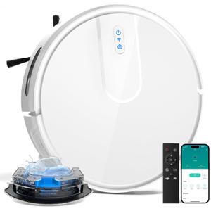 Robot Vacuum and Mop Cleaner with 4500Pa Suction, Advanced 3D Obstacle Avoidance, Next-Generation Smart APP & Voice Control Robotic Vacuum, Automatic Aspirdora for Pet Hair, Home Hard Floor