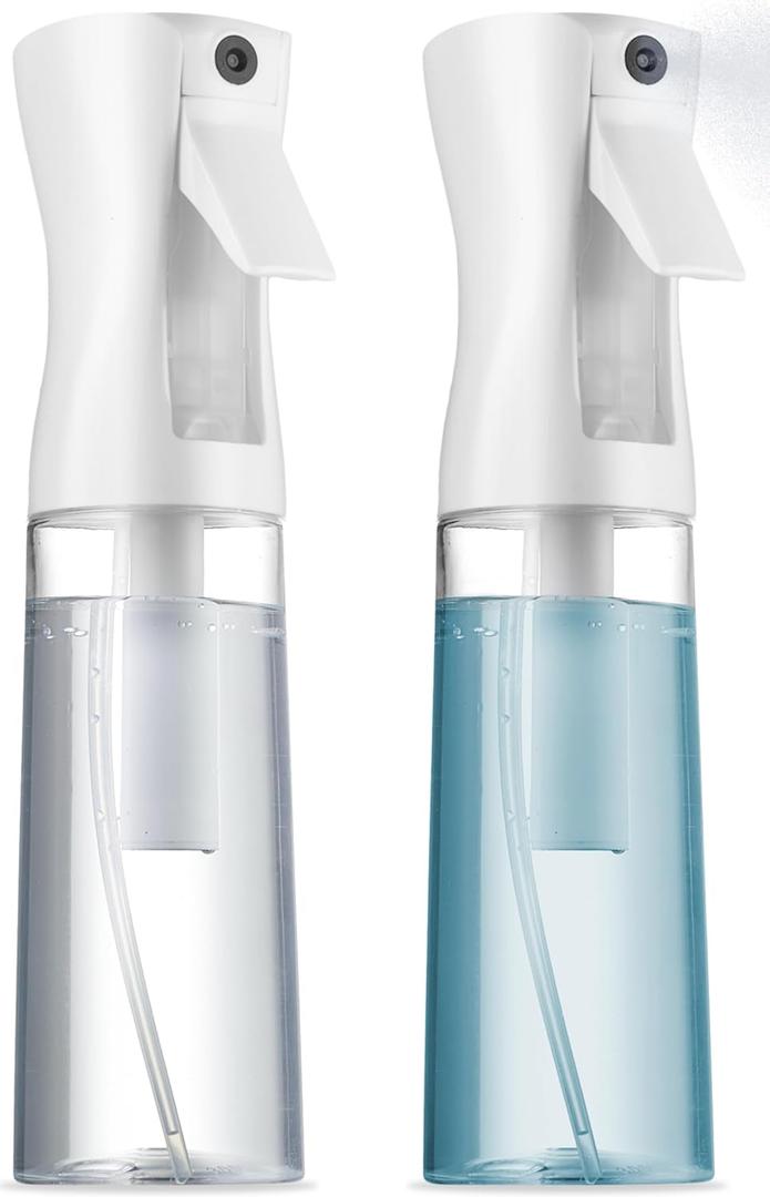 2 Pack Continuous Spray Bottles - Ultra Fine Mist Sprayer | Water Spray Bottle For Hair Mister Spray Bottle | Hair Spray Bottles For Hairstyling, Cleaning, Salons - 2pk 6.8 OZ / 200 ML