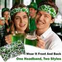 St. Patrick's Day Party Accessories Kit for Adults - 13 Pcs Irish Celebration Set with Shamrock Beer Headband, 5 Necklaces, 2 Wristbands & Stickers for Irish Themed Party Supplies (Green, M)