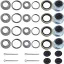 4Sets L68149 L44649 Trailer Axle Hub Bearings Kit with 171255TB Grease Seals, 1.98'' Trailer Dust Caps & Cotter Pins for 3500 lbs 1-3/8'' to 1-1/16'' #84 Spindle