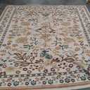 8x10 Area Living Room Rugs - Washable Boho Vintage Floral Large Soft Non Slip Thin Rug Low Pile Carpet for Bedroom Dining Room Kids Playroom Office Decor Indoor- Brown