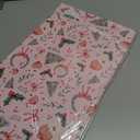 2 x GIOLAINY Pink Christmas Wrapping Paper for Girls Women Kids - Holiday Gift Wrap with Ornaments, Xmas Trees, Berries & Wreaths Designs - 4 Sheets (28 x 40 inches), Easy to Store