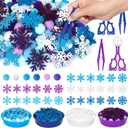 209 Pcs Winter Sensory Bin Items Winter Snowflake Counting Sorting Sensory Bin Filler Fine Motor Toys Frozen Snowflake Counts Winter Xmas Counting Toys for Preschool Education Activities