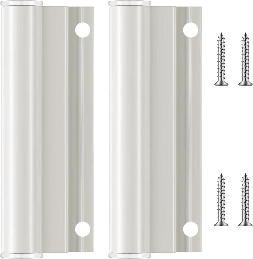 2 Sets Hinge Leaf for Screen Doors White Upper Storm Aluminum Door Replacement Parts Compatible with Anderson Screen Doors