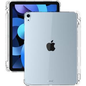 Tablet Clear Flexible Case for Apple iPad Air 4th 5th Gen 10.9" A2316 A2324 A2588 A2589(2020 2022 Release),TPU Soft Transparent Cover with Stylus Holder(for iPad Air 4/5 10.9" 2020/2022)