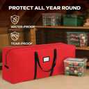 PEULEX 9 Foot Christmas Tree Storage Bag, Extra Large Artificial Tree Storage Container, Tree Holder Bag, Wear-Resistant 600D Oxford Fabric, Lightweight, Reinforced Thick Handles, Card Slot (Red)