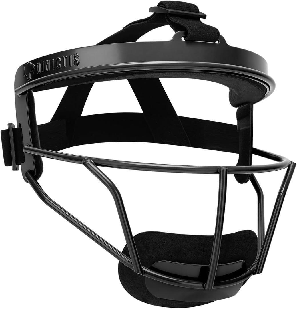 Dinictis Softball Face Mask, Lightweight, Comfortable, with Wide Field Vision, Durable and Safe Face Guards, Premium Protective Softball Fielder's Mask-Black-Youth(M)