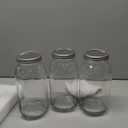 GLING [3 Count 64 oz. Wide-Mouth Glass Mason Jars with Metal Airtight Lids and Bands 2 Quart Large For Preserving, & Meal Prep