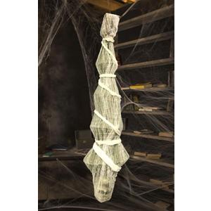 Halloween Decorations Outdoor - 70 Inch Hanging Corpses Props Scary Skeleton Body Inside Spider Web Halloween Yard Indoor & Outdoor Decor Halloween Party Favors Haunted House Decorations