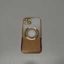 Misscase for iPhone 13 Magnetic Glitter Case Compatible with MagSafe,Full Protection Slim Shockproof Anti-Scratch Case with Camera Lens Protector Logo View Dust-Proof Net for Women Gold