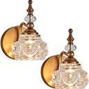 ZILANL 2-Pack 4.7 inch Wall Sconces Brass Bathroom Wall Light Fixtures, Spray Painting Process Modern Durable Vanity Lights for Bathroom Bedroom Living Room