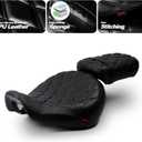 Motorcycle Driver Passenger Seat with Diamond Pattern Stitching Compatible with Shadow Aero VT750C 2004-2024