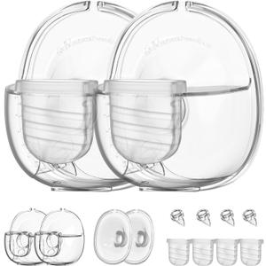 Wearable Breast Pump Parts Include Duckbill Valve, Silicone Diaphragm, 24mm Flange, Milk Collector Cup Compatible with Lansinoh Discreet Duo, Mammanuwa, Nuliie S32 Breast Pump, 2 Sets