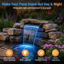 All-in-1 Pond Waterfall Kit with LED Light, 24 in Stainless Steel Spillway
