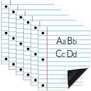 Feifeiya 6 Pack Giant Magnetic Dry Erase Notebook Paper 17 x 22 Inch Back to School Handwriting Lined Paper for Classroom Whiteboard Accessories Reusable Dry Erase Chart Sheet for Homeschool Office
