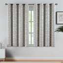 Purainbow Grey Blackout Curtains for Bedroom Living Room with Gold Foil Print Panels Room Darkening Energy Saving Grommet 95% Blackout Short Drapes for Patio Hall Studio, 2 Panels, 52" Wx54 L