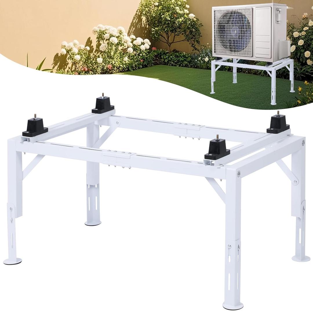 Adjustable Mini Split Ground Stand for 9000-36000 BTU Ductless Air Conditioners Heat Pumps, Heavy Duty AC Stand Mini Split Stand Condenser Stand, Max Load: 450LBS