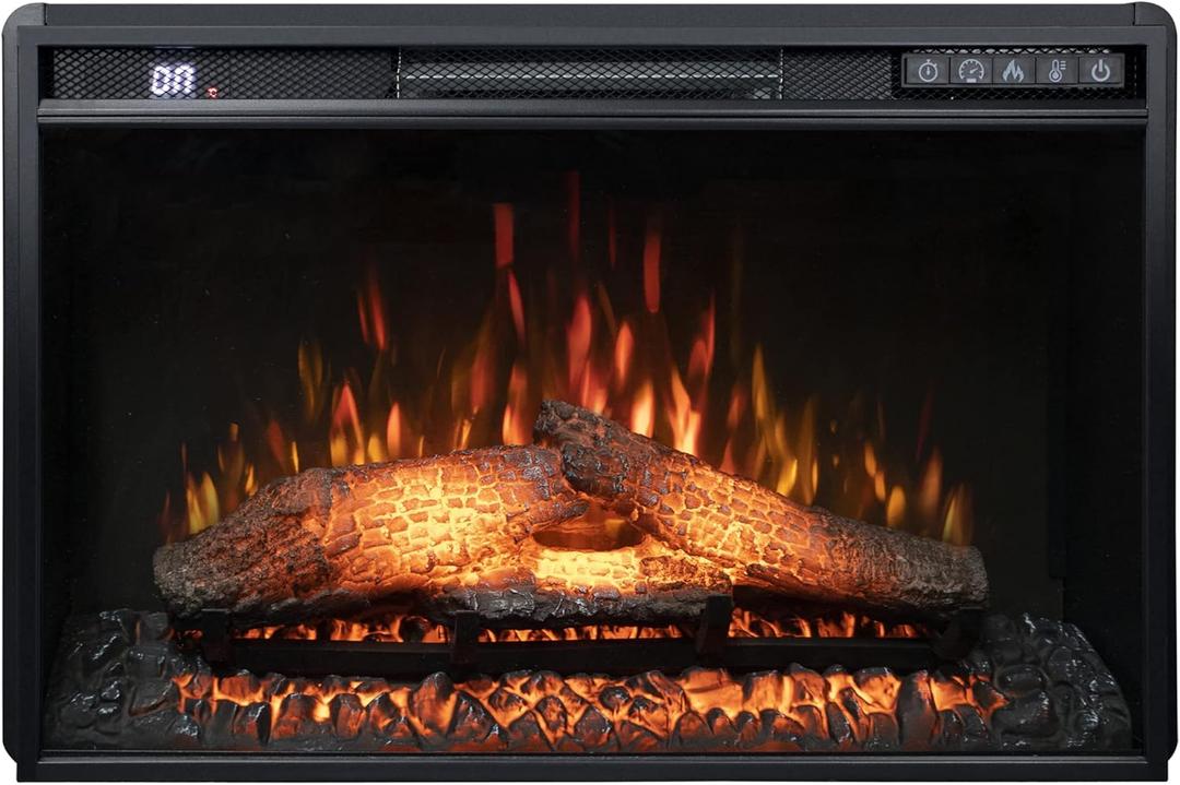 26 Inches Electric Fireplace Inserts, 1500W Wall Recessed with Remote Control, Timer, 6 Brightness and 5 Speeds, Overheating Protection, Fireplace Heater for Indoor Use