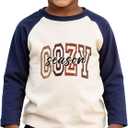 Funny Thanksgiving Shirts for Kids Girls Boys Turkey Pumpkin Toddler Graphic T-Shirt Clothes Tops Tee (Cozy Season, Size 130/04)