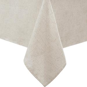 Laura Ashley Dothan Luxury Linen Blend Tablecloth for Formal Dining, Holiday, Wedding or Party, 60" x 144", Taupe
