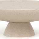 YMXYJM Modern Resin Pedestal Decorative Bowl, Large Fruit Bowl for Kitchen Counter, Stylish Key Bowl for Entryway Table, Beige