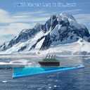 Latest Model Unsinkable Titanic Wavey Boat Toy Model Desk Acrylic Paperweight Liquid Wave Decorations for Car Cruise Ship in a Bottle Box Toys (C)