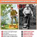 Electric Weed Wacker Cordless Battery Powered,Grass Trimmer Lawn Edger, 33in-47in