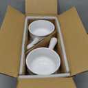 LE TAUCI Soup Bowls with Handles and Silicone Lids, 15 Oz French Onion Soup Bowls, Non-Toxic Ceramic Soup Crocks for Noodles, Stew, Cereal and Chilli, Oven Microwave Dishwasher Safe, Set of 4, White