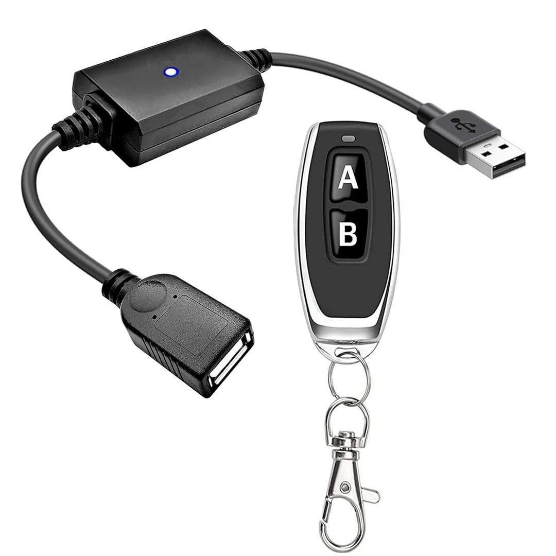 DC 5V USB Wireless Remote Control Switch 433MHz Wireless Radio Frequency Switch LED Light Small Motor Bar Light Reading Light Hair Dryer (1 Transmitter and 1 Receiver)