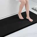 Smiry Memory Foam Bath Mat 40x24, Extra Soft and Absorbent Bathroom Mats, Non Slip Washable Carpet for Floor, Shower and Tub, Black