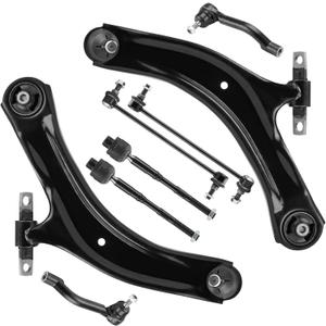 Front Lower Control Arm + End Link for Nissan Rogue 2008-2013 & Select 2014-2015, Sway Bar + Tie Rod, Driver & Passenger, Outer & Inner, 8Pcs Suspension Kit MS30194 MS30195 K750095 K750094