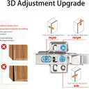 Cabinet Hinges Soft Close 10 Pack - Heavy Duty European Style Concealed Hinges Full Overlay 105 Degree for Frameless Kitchen Cabinets DIY