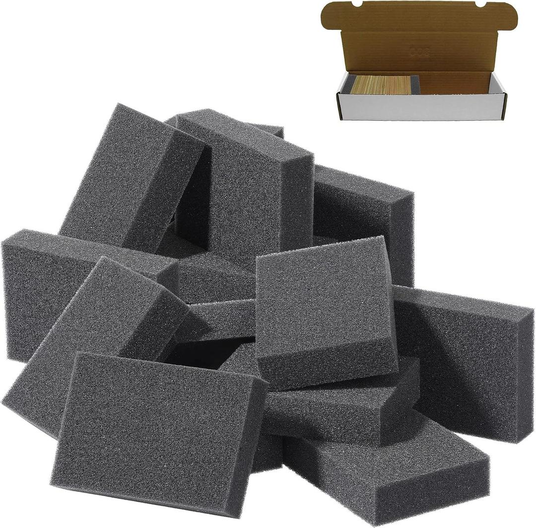 Card Dividers for Storage Boxes Trading Box Dividers Multifunction Card Sponge Shock Absorbing Sponge Suitable for Almost All Boxes to Fill Extra Space Security Black(40 Pcs)