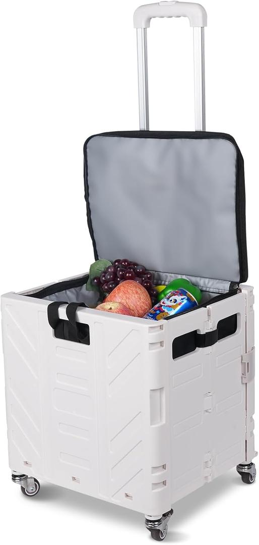 Cooler Bag WheeledLarge Insulated Rolling Cooler Collapsible Leakproof Portable Hard Framed Ice Packs for Camping Picnic Beach Travel