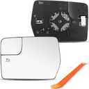 Compatible with 2011 2012 2013 2014 Ford F150 Driver Side Mirror, Left Side Mirrors Replacement Glass with Backing Plate, Power Heated