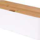 Changsuo Cable Management Box Small White, Extension Cord Organizer for Power Stripe Surge Protector Wire Management Concealer Cover Hider for Desktop Home Office Kitchen (White)