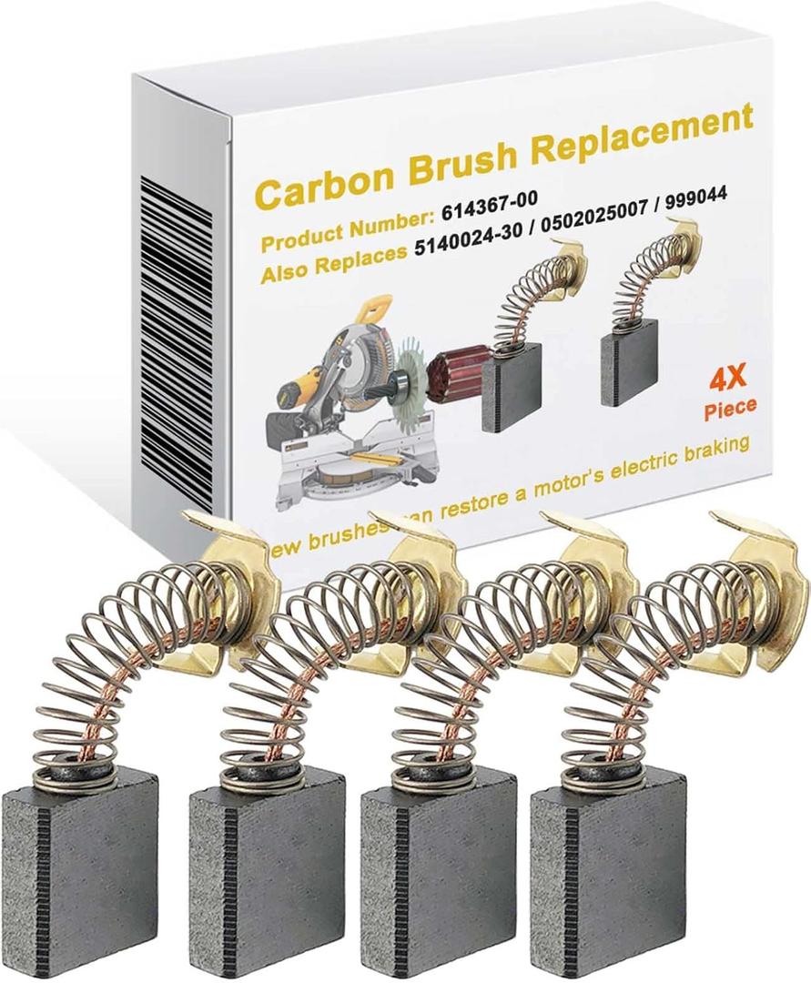614367-00 Replacement Carbones para Accessories, 4-Pack Carbon Motor Brush Compatible with D24000 / DW713 / DW715 / DW716, Also Replaces 5140024-30/0502025007 / 999044